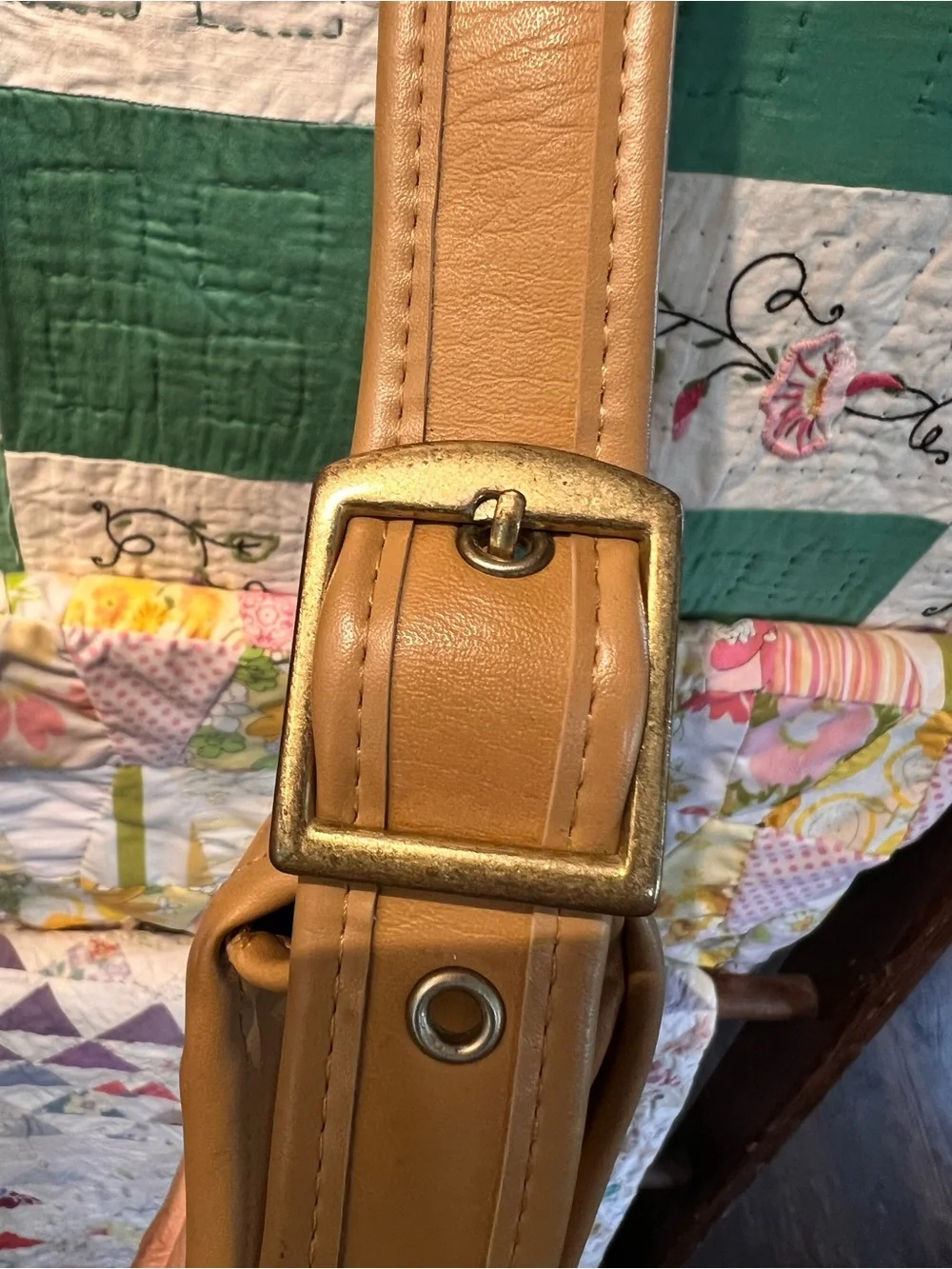 Vintage Coach Tan Leather Crossbody Bag